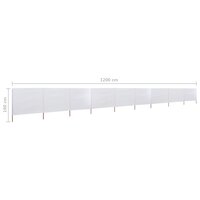 Windscherm 9-panelen 1200x160 cm stof zandwit 6