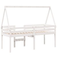Hoogslaper met dak massief grenenhout wit 80x200 cm 8