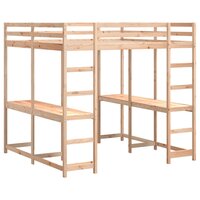 Hoogslaper met bureau en ladder massief grenenhout 160x200 cm 3