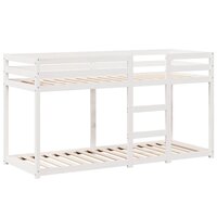 Stapelbed met bedhuis massief grenenhout wit 80x200 cm 7