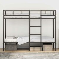 Stapelbed zonder matras 80x200 cm staal zwart 3