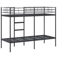 Stapelbed zonder matras 80x200 cm staal zwart 7