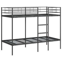 Stapelbed zonder matras 90x190 cm staal zwart 2