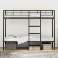Stapelbed zonder matras 90x190 cm staal zwart 3