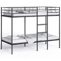 Stapelbed zonder matras 90x200 cm staal zwart 4