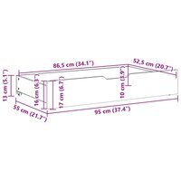 Bedlades 2 st 95x55x17 cm massief grenenhout 8