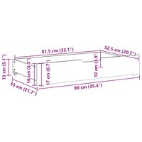 Bedlades 2 st 90x55x17 cm massief grenenhout wit 8