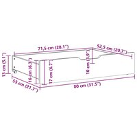 Bedlades 2 st met wieltjes 80x55x17 cm massief grenenhout 8