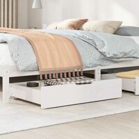 Bedlades 2 st 80x55x17 cm massief grenenhout wit 2