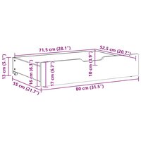 Bedlades 2 st 80x55x17 cm massief grenenhout wit 8