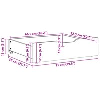 Bedlades 2 st met wieltjes 75x55x17 cm massief grenenhout 8