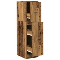 Apothekerskast 30x41x118 cm bewerkt hout oud houtkleurig 2