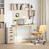 Bureaublad rechthoekig 120x50x2,5 cm onbehandeld eikenhout 3