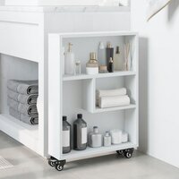 Opbergtrolley smal 48x13x68 cm bewerkt hout wit 3