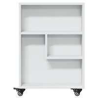 Opbergtrolley smal 48x13x68 cm bewerkt hout wit 4