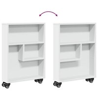 Opbergtrolley smal 48x13x68 cm bewerkt hout wit 7