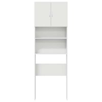 Wasmachinekast 64x24x190 cm bewerkt hout wit 5