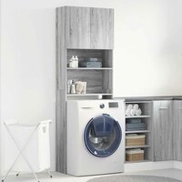 Wasmachinekast 64x24x190 cm bewerkt hout grijs sonoma eikenkl 3