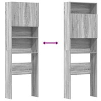 Wasmachinekast 64x24x190 cm bewerkt hout grijs sonoma eikenkl 9