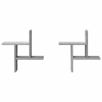 Wandschappen 2 st 38x12x38 cm bewerkt hout grijs sonoma eiken 4