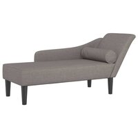 Chaise longue met kussens stof taupe 2