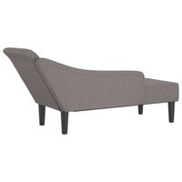Chaise longue met kussens stof taupe 5