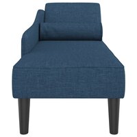 Chaise longue met kussens stof blauw 4