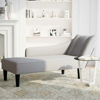 Chaise longue met rechterarmleuning stof wolk grijs 3