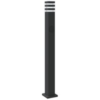 Buitenvloerlampen 3 st met stopcontact 110 cm aluminium zwart 6
