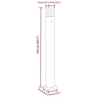 Buitenvloerlampen 3 st met stopcontact 110 cm aluminium zwart 7