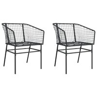 Tuinstoelen 2 st poly rattan zwart 2