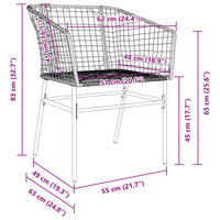 Tuinstoelen 2 st poly rattan zwart 9