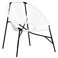 Tuinstoel Egg poly rattan zwart wit 2