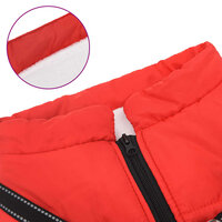 Hondenjas met harnas waterdicht reflecterend rood L44 7