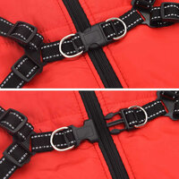 Hondenjas met harnas waterdicht reflecterend rood L44 8