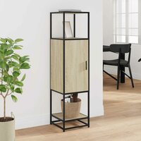 Hoge kast 35,5x35x139 cm bewerkt hout en metaal sonoma eiken 3