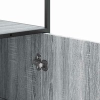 Hoge kast 35,5x35x139 cm bewerkt hout en metaal grijs sonoma 9