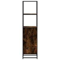 Hoge kast 35,5x35x139 cm bewerkt hout en metaal gerookt eiken 4