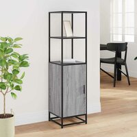 Hoge kast 35,5x35x139 cm bewerkt hout en metaal grijs sonoma 3