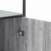 Hoge kast 35,5x35x139 cm bewerkt hout en metaal grijs sonoma 9