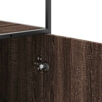 Hoge kast 35,5x35x139 cm bewerkt hout en metaal bruin eiken 9