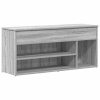 Schoenenbank 102x30,5x45cm bewerkt hout grijs sonoma eikenkleur 2