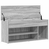 Schoenenbank 102x30,5x45cm bewerkt hout grijs sonoma eikenkleur 7