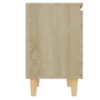 Nachtkastje met houten poten 40x30x50 cm sonoma eikenkleurig 7