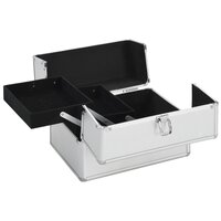 Make-up koffer 22x30x21 cm aluminium zilverkleurig  2