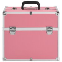 Make-up koffer 38x23x34 cm aluminium roze 3