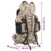 Wandelrugzak 80 L camouflage oxford stof camelbruin 8