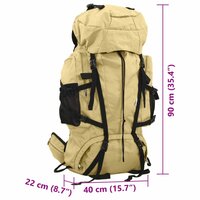 Wandelrugzak 100 L oxford stof kakikleurig 8