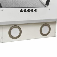Wandafzuigkap 60 cm roestvrij staal en gehard glas wit 9
