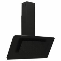 Wandafzuigkap 90 cm roestvrij staal en gehard glas zwart 2